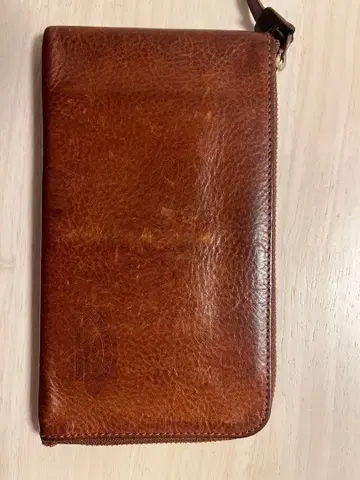 브라운 소가죽 장지갑 이케노하타긴카와텐