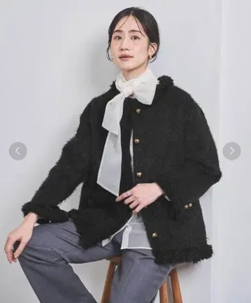 유나이티드 애로우즈 노카라 모헤어 자켓