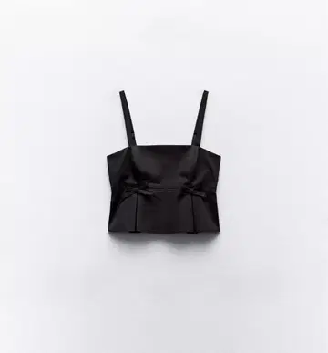 ZARA 플리츠 상의 리본 S 사이즈