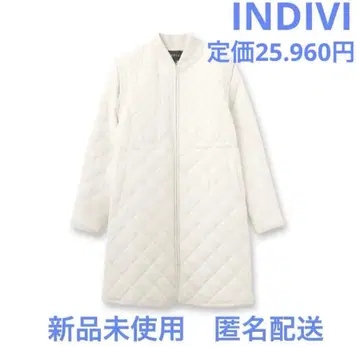 [미사용 새상품] INDIVI [2WAY] 그라데이션 퀼트 롱 코트 M