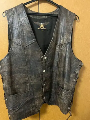 빈티지 가죽 베스트