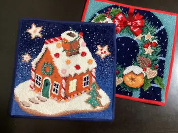 페이러 크리스마스 패턴 손수건 2개 세트