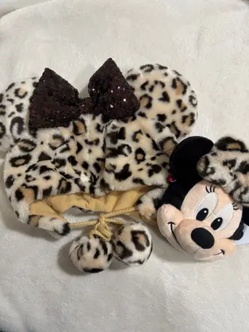 디즈니 레오파드 무늬 팬캡 & 숄더백