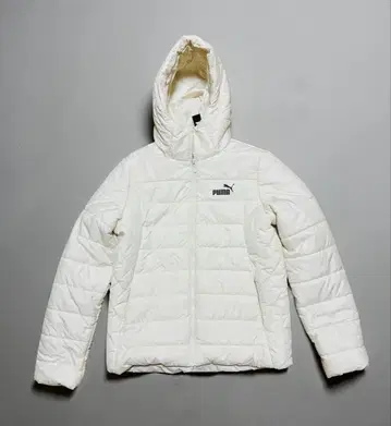 PUMA 후드 부착 화이트 다운 자켓
