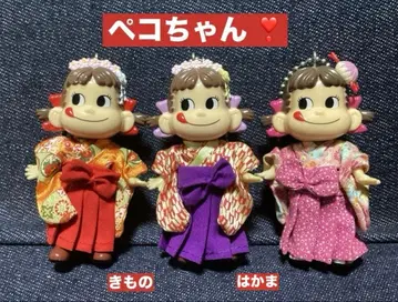 페코짱 피규어 묶음 판매 3개 기모노 하카마 볼체인 포함