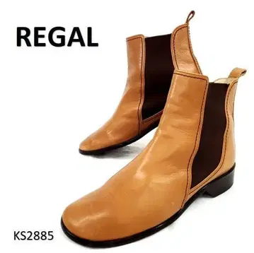 리걸 사이드고어 숏부츠 천연 가죽 레더 카멜 24.5cm