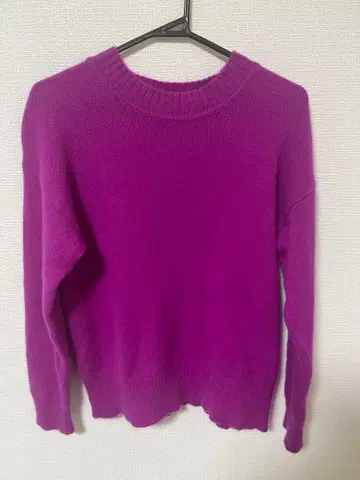 100% Cashmere 퍼플 긴팔 니트 스웨터