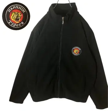 레어 구제 의류 한신 타이거즈 심플 블랙 플리스 블루종 루즈한 사이즈