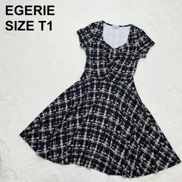 에제리 저지 원피스 체크 스트레치 프랑스제 고급 (1296)