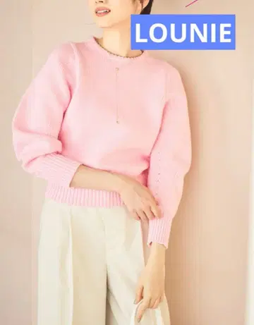 미사용 LOUNIE 퍼프 슬리브 니트 스웨터