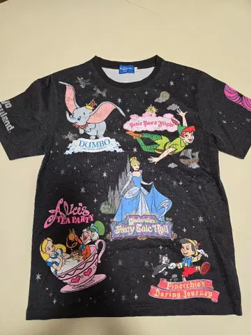 디즈니 캐릭터 T셔츠 블랙