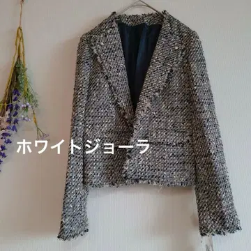 화이트 조라 트위드 자켓 [ 9R ] 긴팔 안감 있음 포멀