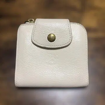 레어 IL BISONTE 컴팩트 지갑 접이식 지갑 아이보리