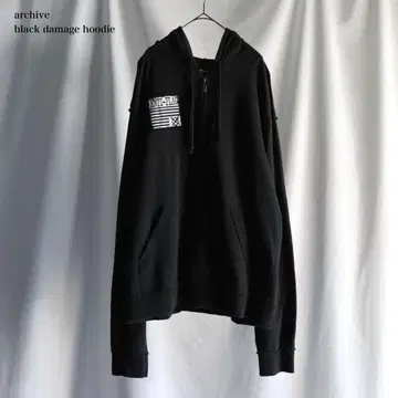 Y2K archive 리메이크 블랙 지퍼 후드티 펑크 그런지 블랙