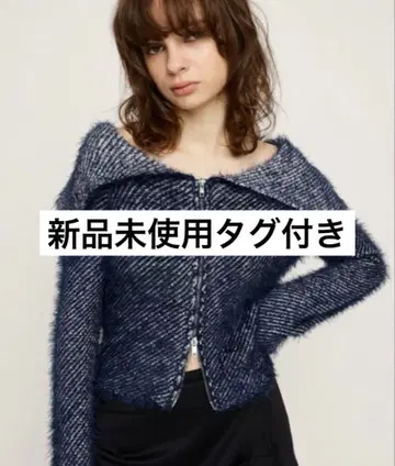 SLY SHAGGY STRIPE MG 샤기 상의 zip