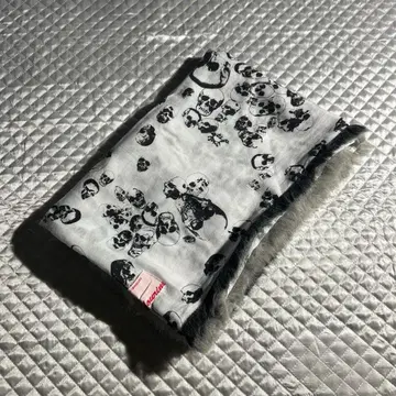 노조미이시구로 스컬 패턴 퍼 스카프 스톨 해골 Y2K archive