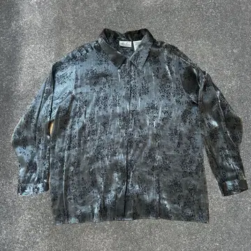 90s vintage flower design rayon shirt