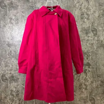 램스울 롱 코트 여성용 아우터 화려한 와인 레드(42)