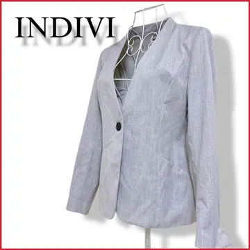 인디비 V넥 노카라 자켓 라이트 그레이 M