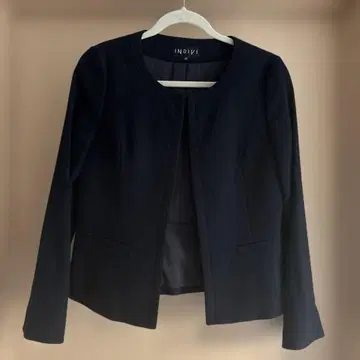 INDIVI 네이비 노카라 자켓 40