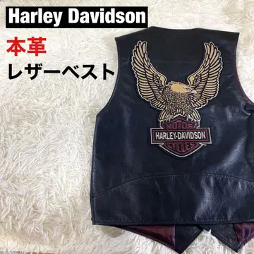 [ 할리 데이비슨 ] 천연 가죽 사이드 끈 이글 베스트