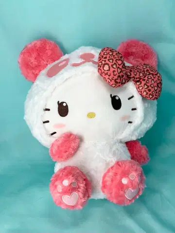 팬더 헬로키티 하트 표범 무늬 고져스 BIG 봉제 인형 산리오 키티