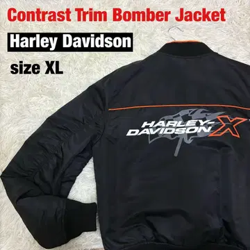 [ Harley Davidson ] 대비 트림 봄버 자켓 XL