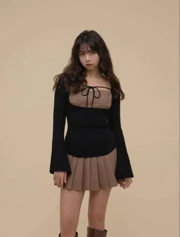 andmary Gisele 니트 세트업 브라운 S