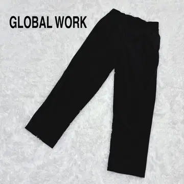 [ 글로벌 워크 ] 아다스트리아 더블 턱 테이퍼드 팬츠 블랙 L 무지