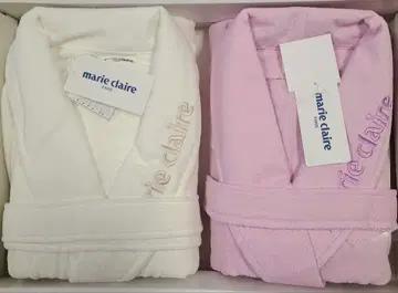 마리 클레르 목욕 가운 세트 화이트 핑크