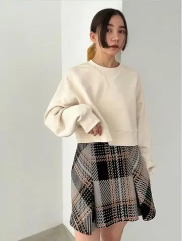 SNIDEL 스나이델 로빙 체크 미니 스커트