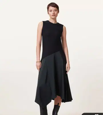 AllSaints Pia 드롭 헴 새틴 맥시 드레스