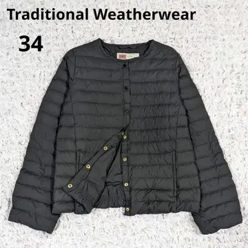 트래디셔널 웨더웨어 다운 코트 아크리 숏 노카라