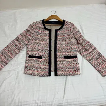 테일러드 자켓 빨강 흰색 파랑 트위드