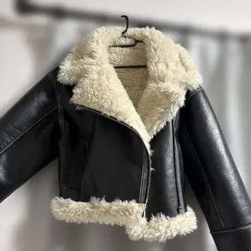 MURUA 합성 피혁 인조 모피 무스탕 코트