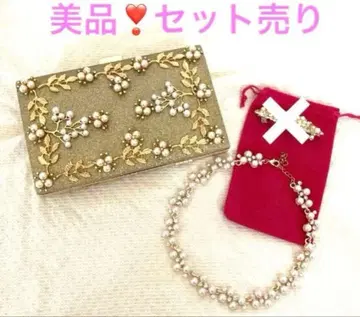 새상품급 세트 펄 목걸이 파티 백 결혼식