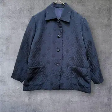 핸드메이드 퀼팅 자켓 어깨 패드 네이비 빅 F