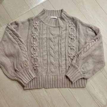 OLIVEdesOLIVE 핑크 케이블 짜임 니트 F 사이즈