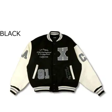 XLARGE 바시티 자켓 블랙/화이트 L