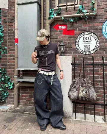 엔도 모리 착용 deaile 리지드 배기 데님 M