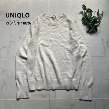 유니클로 캐시미어 100% 풀오버 니트 사이즈 M 화이트