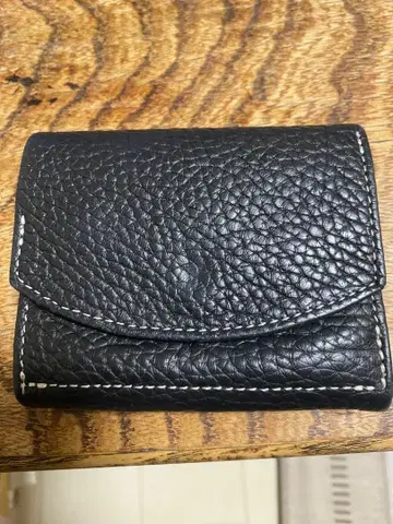 가죽 블랙 3단 폴더형 지갑