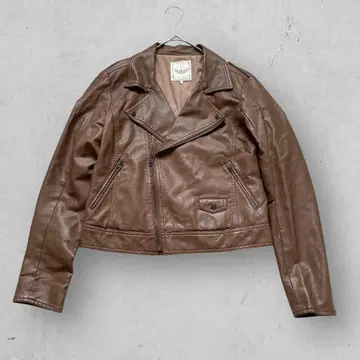 f1212 [테치치 테라스] 더블 라이더 자켓 합성 피혁 여성용 브라운
