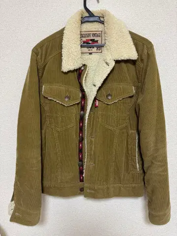EXCLUSIVE VINTAGE 올리브 베이지 보아 코듀로이 자켓