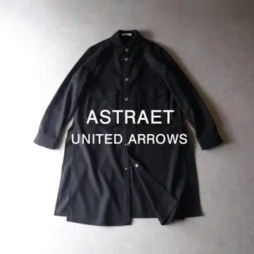 새상품급 아스트라트 35,000엔 울 소재 셔츠 원피스 블랙 D356