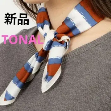 TONAL 다이애그널 스트라이프 PE 스카프 새상품 토널 BLUE