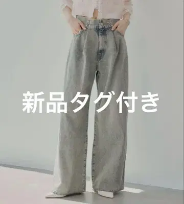 Chico 하트 프린트 박스 와이드 데님 팬츠 S