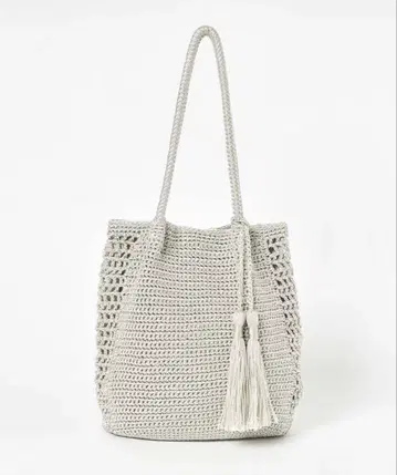 코드 짜임 태슬 토트백 라이트 그레이