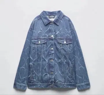 ZARA 하트 무늬 데님 자켓 XS-S