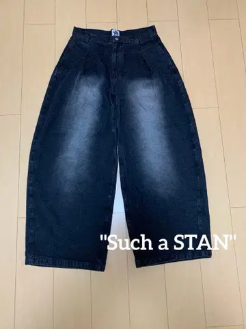 STAN 스탠 butterfly print denim 블랙 배기